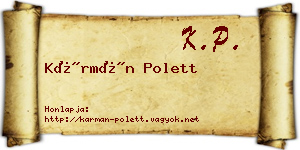 Kármán Polett névjegykártya